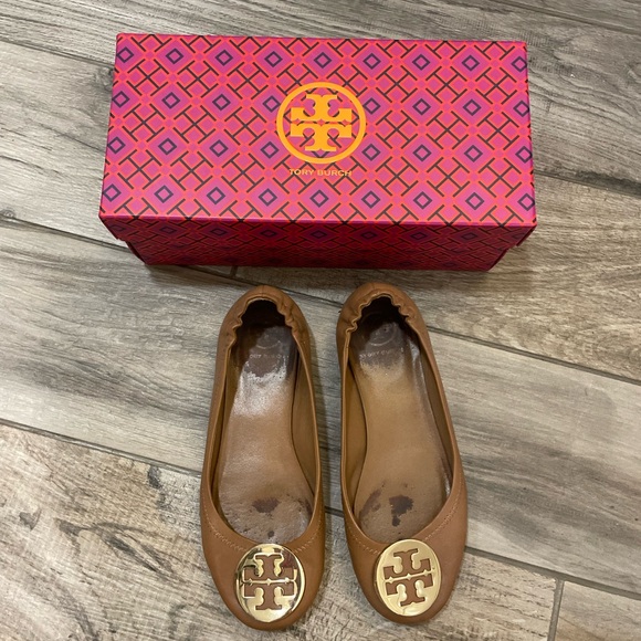 Tory Burch Minnie Travel Ballet Flats with Metal Logo - WITH BOX AND DUST BAG - Picture 6 of 10